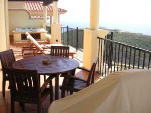 deck breakfast table Pueblo Bonito Montecristo Estates offers spectacular ocean views of the pacific ocean in cabo san lucas, overlooking quivira golf club