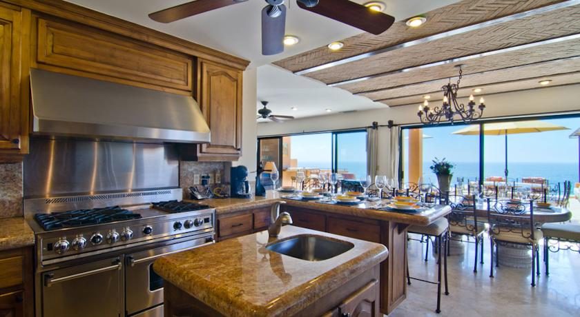 Casa Mega point is one of los cabos most sought after luxury vacation villas for bachelor parties kitchen