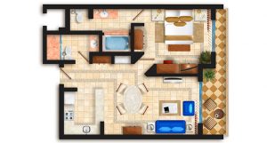 floorplan 1 Br Master Suite Playa Grande